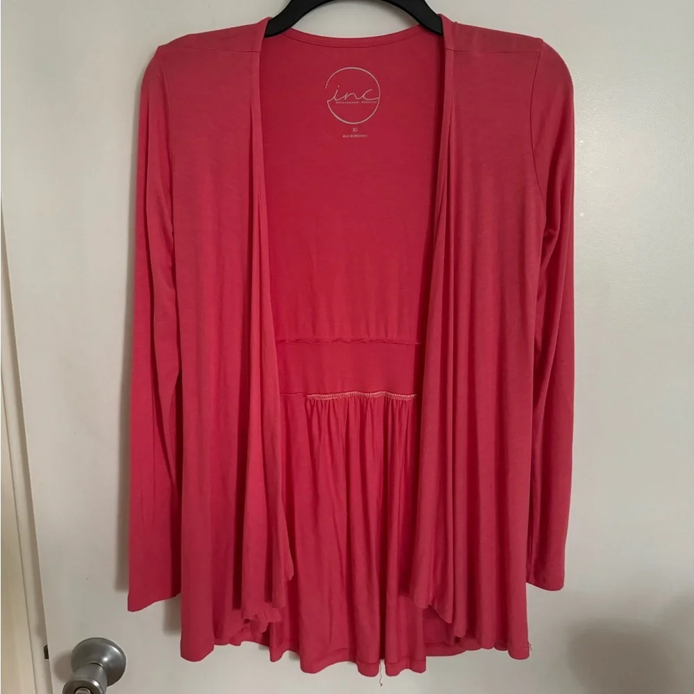 INC coral open cardigan